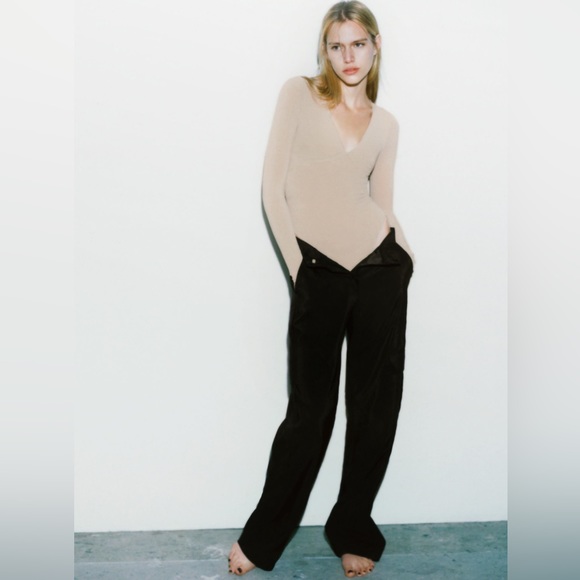 ZARA “Lingerie Collection” Nude Shapewear Premium Long Sleeve Bodysuit - Picture 7 of 10